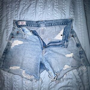 GAP Light Blue Ripped Jean Shorts